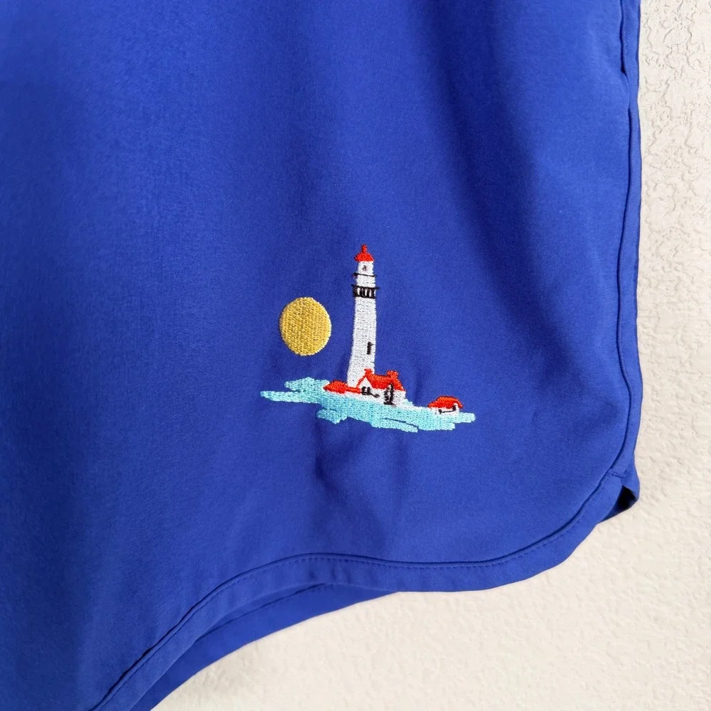 Bonobos Swim Trunks Mens‎ XXL Blue Lighthouse Embroidered 5 Inch Inseam